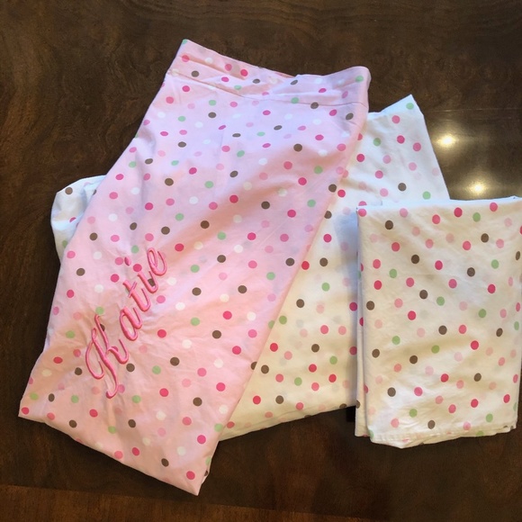 pottery barn polka dot sheets